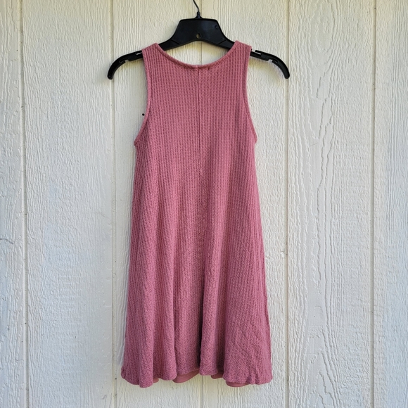 forever 21 waffle knit pull over sleevless mauve dress wmns sz xs - Picture 2 of 4
